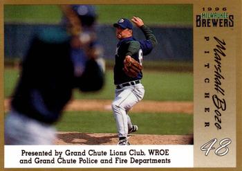 1996 Milwaukee Brewers Police - Grand Chute PD, FD, Grand Chute Lions Club & WROE #NNO Marshall Boze Front