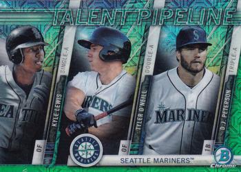 2017 Bowman - Talent Pipeline Mojo Green #TPM-SEA Kyle Lewis / Tyler O'Neill / D.J. Peterson Front