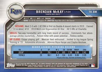2019 Topps Bowman Holiday #TH-BM Brendan McKay Back
