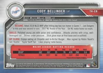 2019 Topps Bowman Holiday #TH-CB Cody Bellinger Back