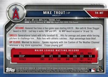 2019 Topps Bowman Holiday #TH-MT Mike Trout Back