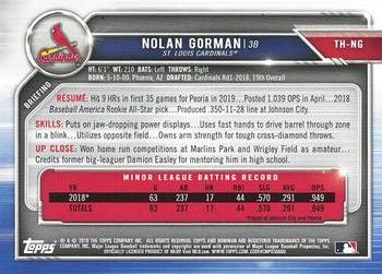 2019 Topps Bowman Holiday #TH-NG Nolan Gorman Back