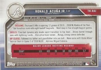 2019 Topps Bowman Holiday #TH-RAJ Ronald Acuña Jr. Back