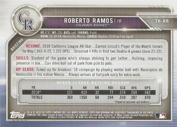 2019 Topps Bowman Holiday #TH-RR Roberto Ramos Back