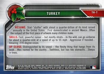 2019 Topps Bowman Holiday #TH-T Turkey Back