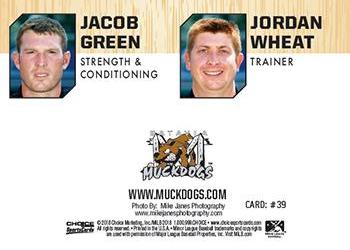 2018 Choice Batavia Muckdogs #39 Jacob Green / Jordan Wheat Back
