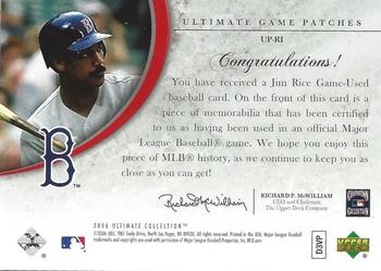 2006 Upper Deck Ultimate Collection - Game Patches #UP-RI Jim Rice Back