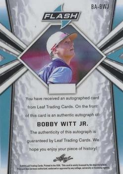 2019 Leaf Flash #BA-BWJ Bobby Witt Jr. Back