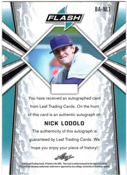 2019 Leaf Flash #BA-NL1 Nick Lodolo Back