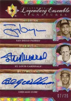 2006 Upper Deck Ultimate Collection - Legendary Ensemble Signatures #LES-GMW Tony Gwynn / Stan Musial / Billy Williams Front