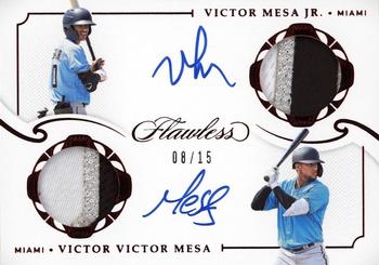 2019 Panini Flawless - Dual Signature Patches Ruby #DSP-MV Victor Mesa Jr. / Victor Victor Mesa Front