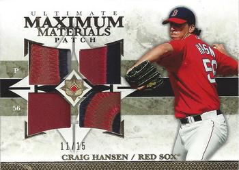 2006 Upper Deck Ultimate Collection - Maximum Materials Patch #UM-CH Craig Hansen Front