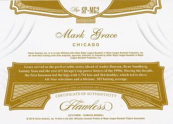2019 Panini Flawless - Signature Patches Gold #SP-MG2 Mark Grace Back
