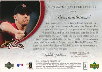 2006 Upper Deck Ultimate Collection - Patch Signatures #UP-RO Roy Oswalt Back