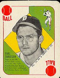 1951 Topps Blue Backs #34 Earl Torgeson Front
