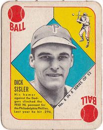 1951 Topps Blue Backs #8 Dick Sisler Front