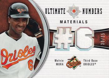 2006 Upper Deck Ultimate Collection - Ultimate Numbers Materials #UN-MM Melvin Mora Front