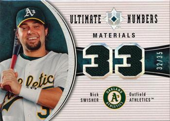 2006 Upper Deck Ultimate Collection - Ultimate Numbers Materials #UN-NS Nick Swisher Front