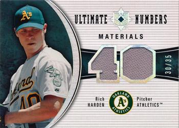 2006 Upper Deck Ultimate Collection - Ultimate Numbers Materials #UN-RH Rich Harden Front