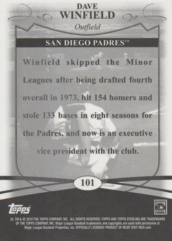 2010 Topps Sterling #101 Dave Winfield  Back