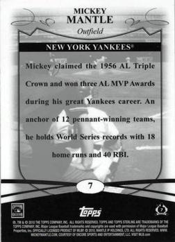 2010 Topps Sterling #7 Mickey Mantle  Back