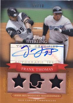 2010 Topps Sterling - Career Chronicles Triple Relic Autographs #3CCAR-36 Frank Thomas Front