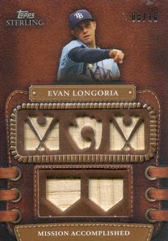 2010 Topps Sterling - Legendary Leather Relics Five Sepia #5LLR-40 Evan Longoria Front