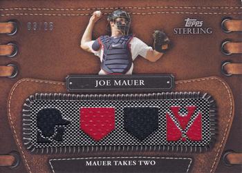 2010 Topps Sterling - Legendary Leather Relics Quad #4LLR-5 Joe Mauer Front