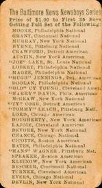 1911 Baltimore News Newsboys Series (M131) #NNO Jimmy Austin Back