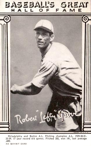 1974 Exhibits Baseball's Great HOF W464 Reprints #NNO Lefty Grove Front