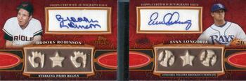 2010 Topps Sterling - Pairs Relic Autographs Sterling Silver #SPAR-16 Brooks Robinson / Evan Longoria Front