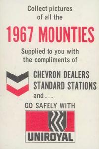 1967 Chevron/Uniroyal Vancouver Mounties #NNO Frank Bastrire Back