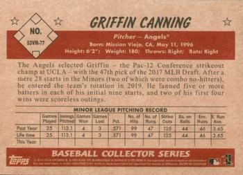 2019 Bowman Heritage #53VR-77 Griffin Canning Back
