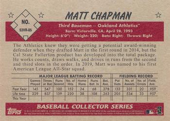 2019 Bowman Heritage #53VR-85 Matt Chapman Back