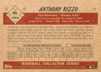 2019 Bowman Heritage #53VR-93 Anthony Rizzo Back