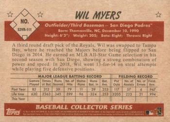 2019 Bowman Heritage #53VR-111 Wil Myers Back