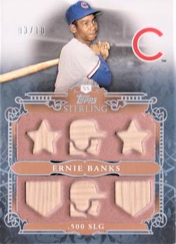 2010 Topps Sterling - Sterling Stats Relics Six Sepia #SSR-40 Ernie Banks Front