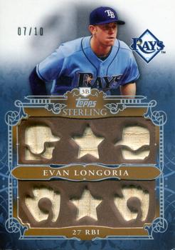 2010 Topps Sterling - Sterling Stats Relics Six Sepia #SSR-95 Evan Longoria Front