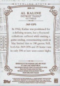 2010 Topps Sterling - Sterling Stats Relics Six Sepia #SSR-12 Al Kaline Back