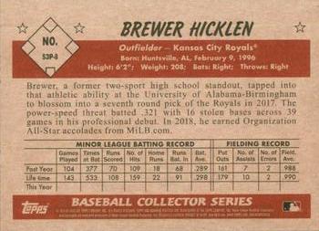 2019 Bowman Heritage - Prospects Black and White #53P-8 Brewer Hicklen Back