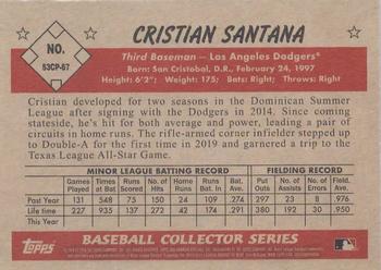 2019 Bowman Heritage - Chrome Prospects #53CP-67 Cristian Santana Back