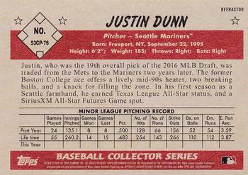 2019 Bowman Heritage - Chrome Prospects Refractor #53CP-76 Justin Dunn Back