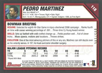 2007 Bowman - Blue #118 Pedro Martinez Back