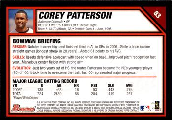 2007 Bowman - Gold #83 Corey Patterson Back