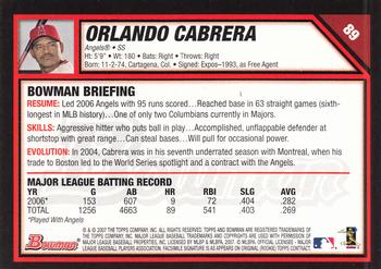 2007 Bowman - Gold #89 Orlando Cabrera Back