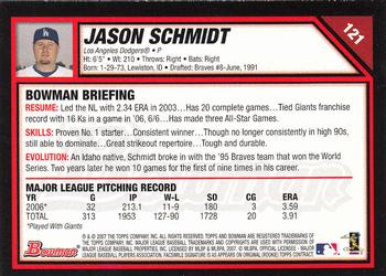 2007 Bowman - Gold #121 Jason Schmidt Back