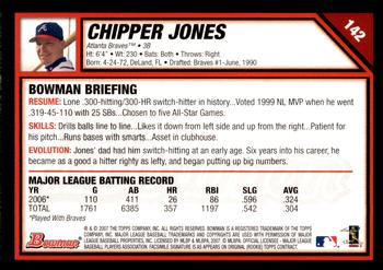 2007 Bowman - Gold #142 Chipper Jones Back