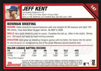 2007 Bowman - Gold #147 Jeff Kent Back