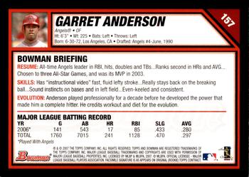 2007 Bowman - Gold #157 Garret Anderson Back