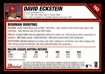 2007 Bowman - Gold #163 David Eckstein Back